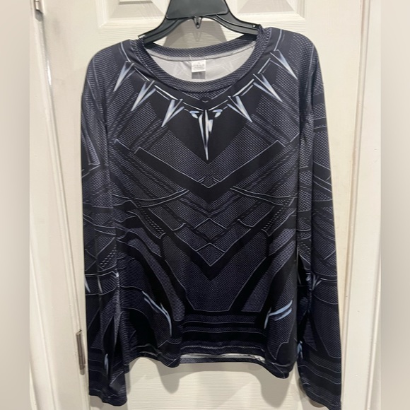 Black Panther Costume Shirt with Mask - Picture 2 of 4